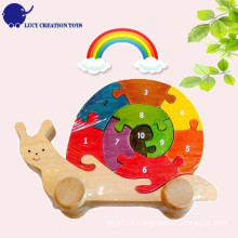 Números educativos Animal Shaped Snail Puzzle de madera